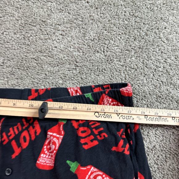 Srircha Hot Sauce Pajamas Mens Extra Large Black Red AOP Lounge Pants FLAW - Picture 9 of 13